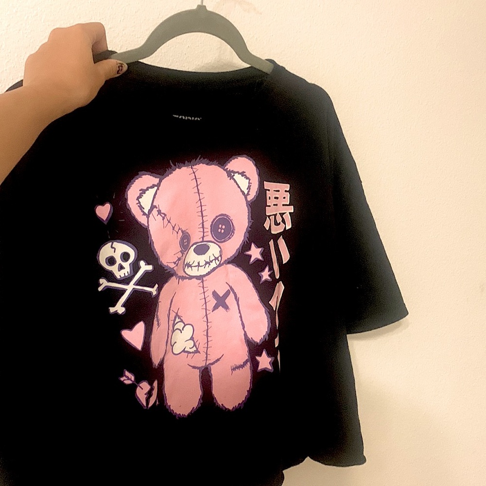 Cute Japanese Soft Goth Crop top 🧸🪷
